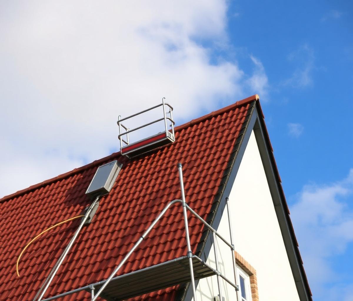 Renovatie van een pannendak met dakliftinstallatie